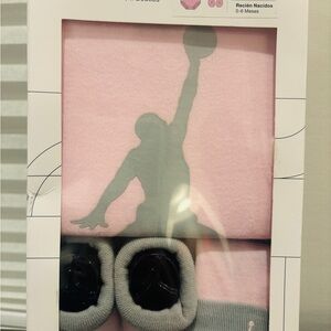 Nike Pink and Gray Baby One Piece Set